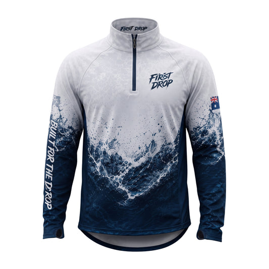 Tuskfish Drop Tail Shirt | Deep Blue | First Drop Apparel