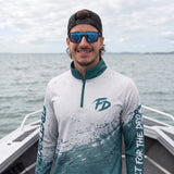 Tuskfish Drop Tail Shirt | Ocean Teal | First Drop Apparel